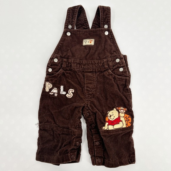 Disney Baby Other - Disney Baby Vintage Y2K Winnie the Pooh Tigger Pals‎ Corduroy Overalls Size 0-3M